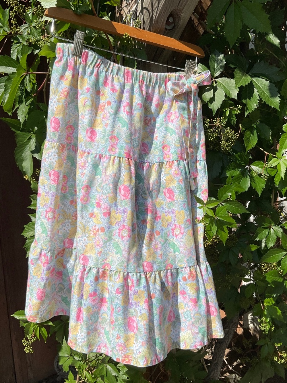 Vintage 1990’s Handmade Floral A-line Midi Skirt